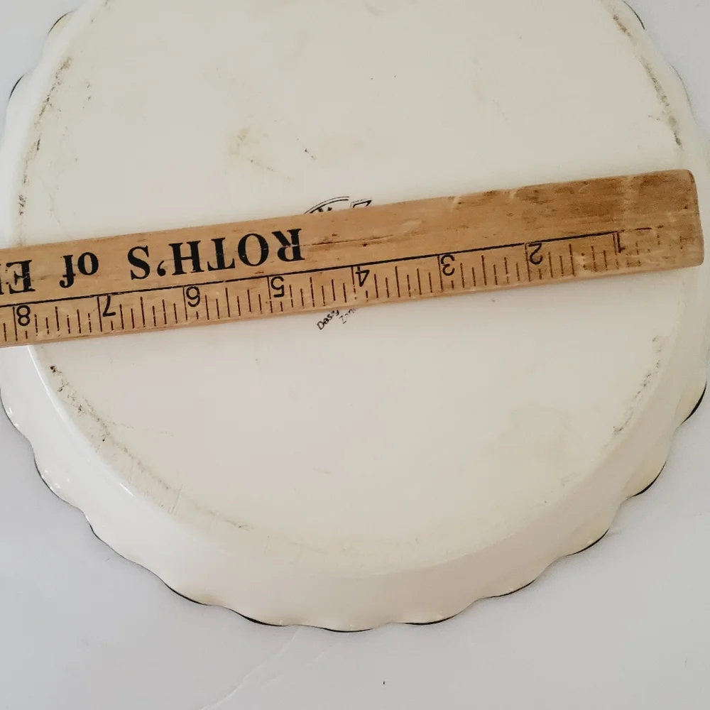 Vintage Buckeye Country Kitchen Stoneware Deep Dish Pie Plate Painted Fruit